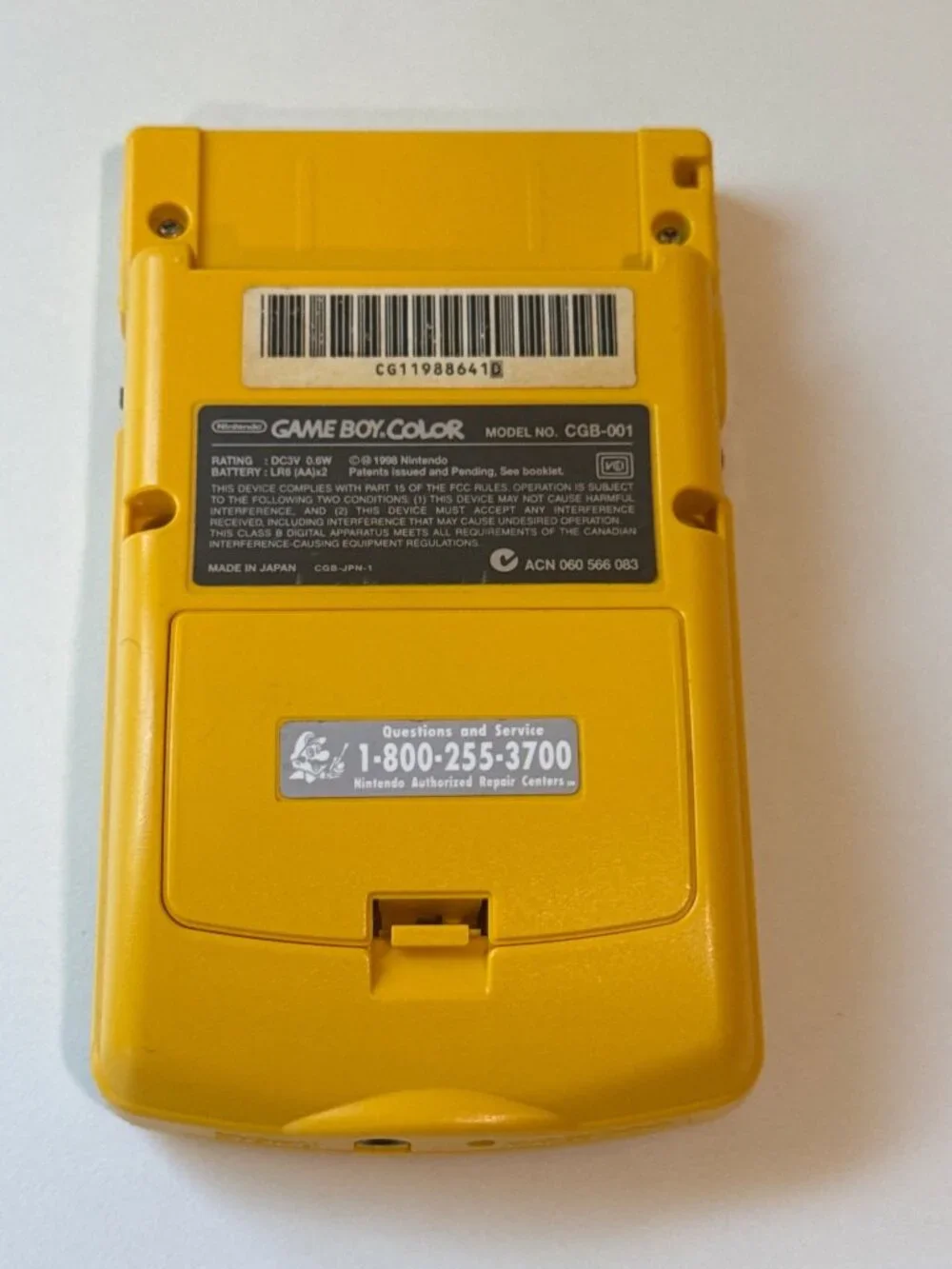 Nintendo Game Boy Color Handheld Console Yellow Model CGB-001 Tested Works